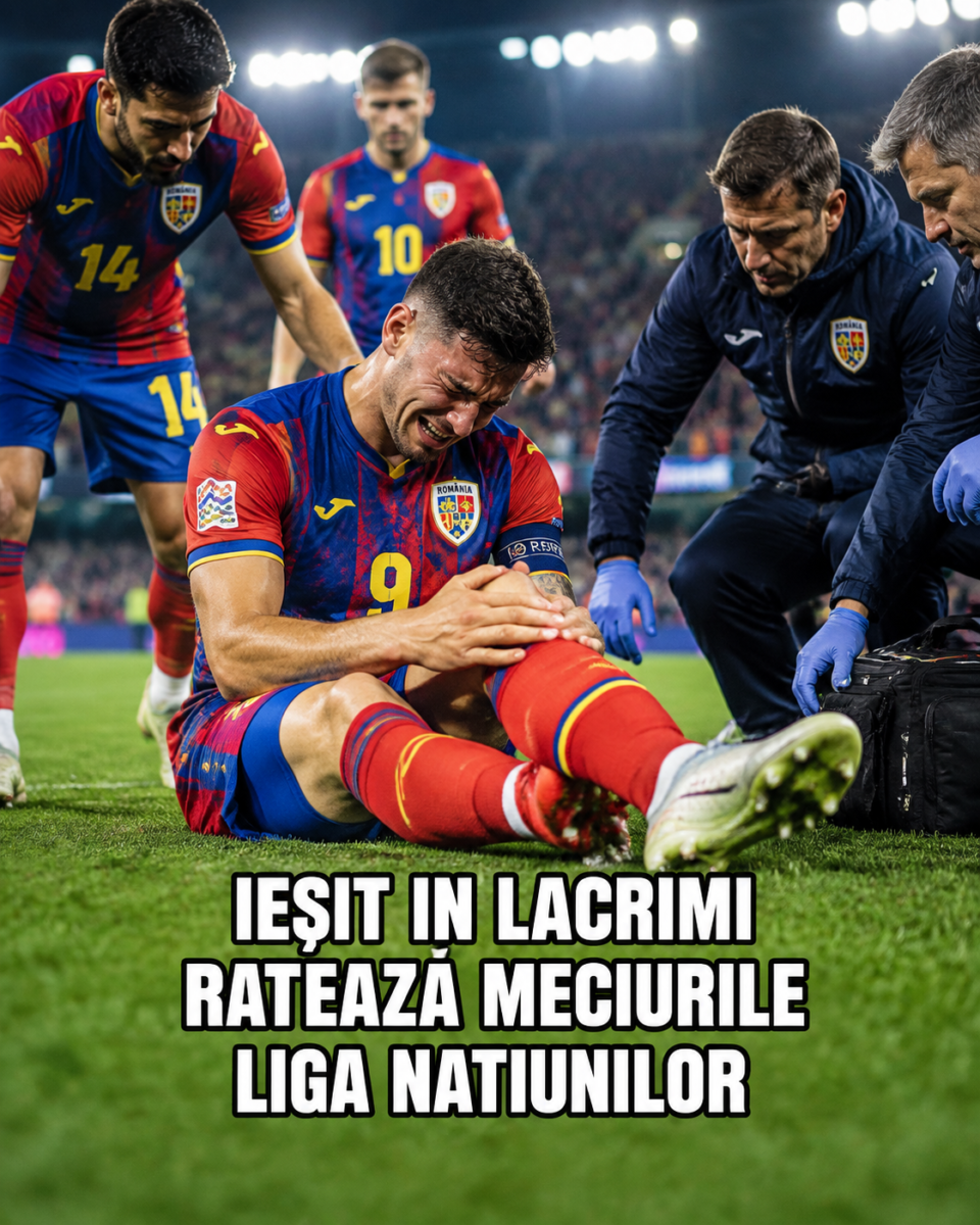 Denis Drăguș, accidentat la genunchi în meciul Universitatea Craiova – FCSB 5-0, îngrijit pe teren de stafful medical