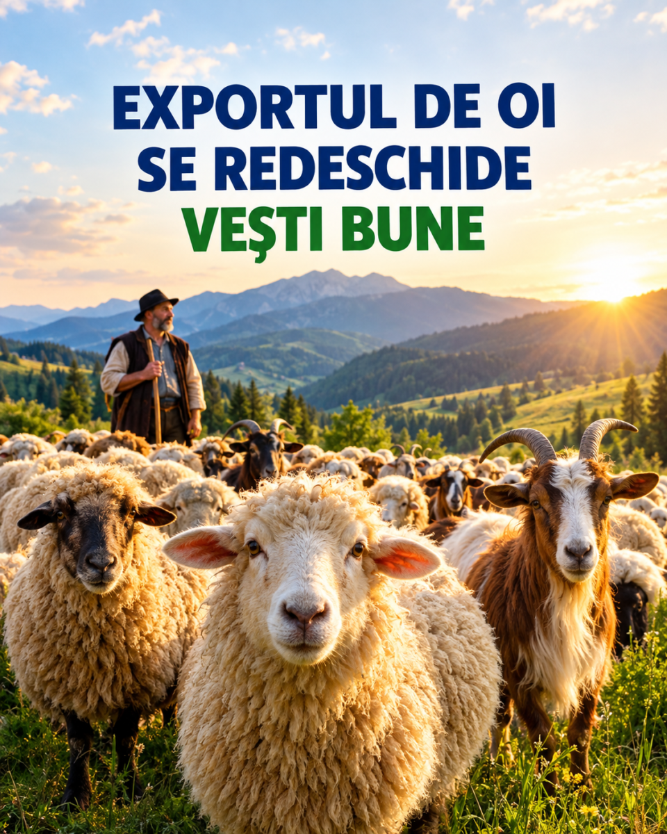 Turmă de oi și capre la pășune în România, la răsărit. Exportul de ovine se redeschide după aprobarea Comisiei Europene.
