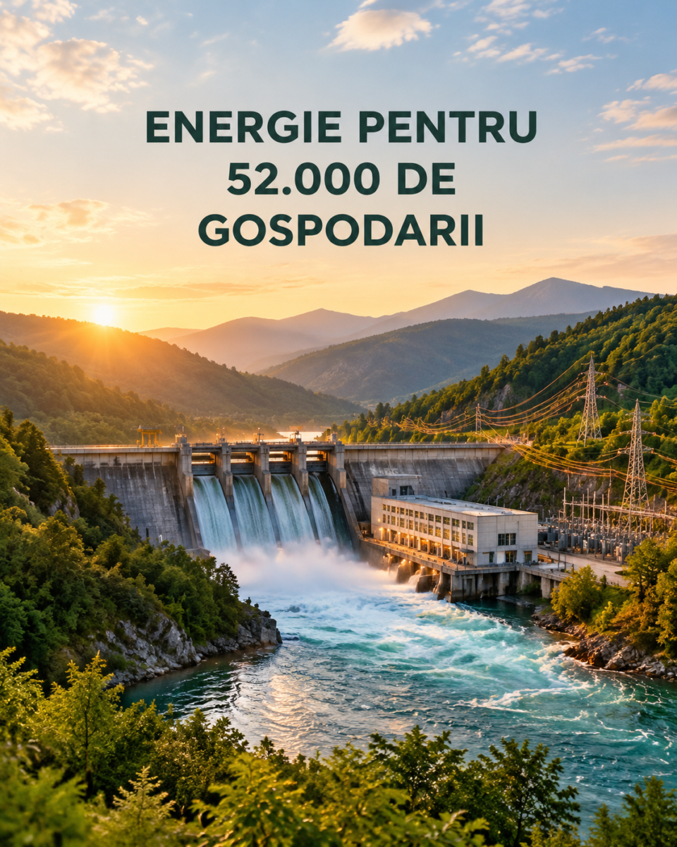 Baraj hidrocentrala pe raul Olt la apus, energie pentru 52.000 de gospodarii