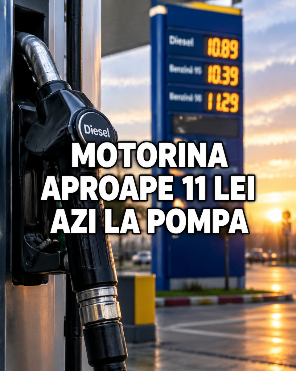 Pompă de motorină la benzinărie, prețuri afișate la panou, 22 septembrie 2026
