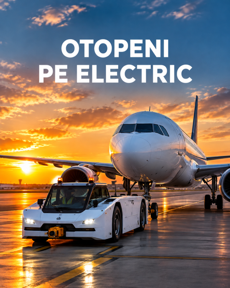 Aeroporturile din București trec pe electric! Remorcher de aproape 470.000 de euro pentru avioane de până la 100 de tone