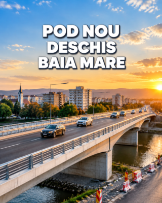 Pod nou deschis în Baia Mare! Se circulă pe Podul Unirii, în condiții de șantier