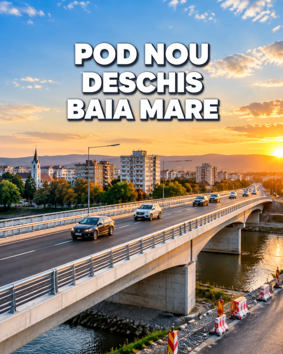 Noul Pod Unirii din Baia Mare deschis circulatiei in conditii de santier, septembrie 2026