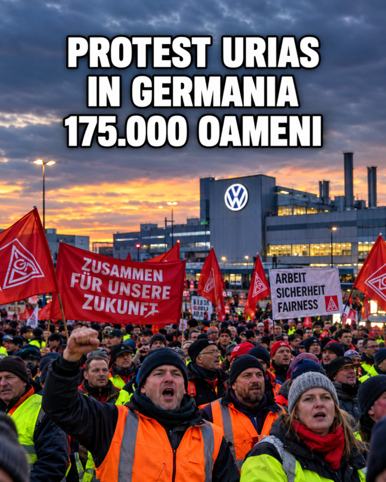 Protest uriaş în Germania! 175.000 de oameni au ieşit în stradă, iar Volkswagen taie 50.000 de locuri de muncă