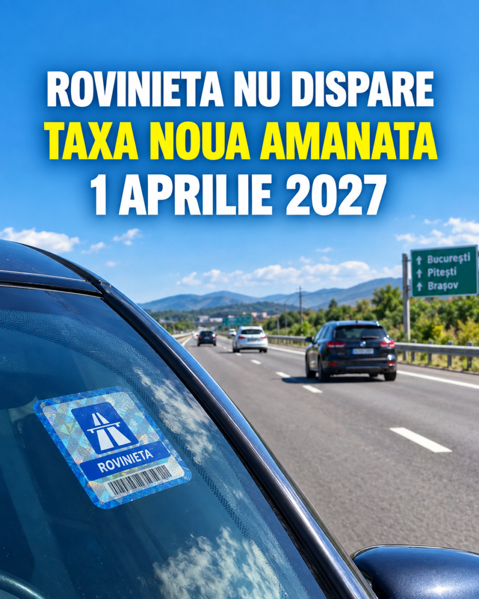 Rovinieta pe parbriz, autostrada din Romania. Taxa noua TollRo amanata pana la 1 aprilie 2027.