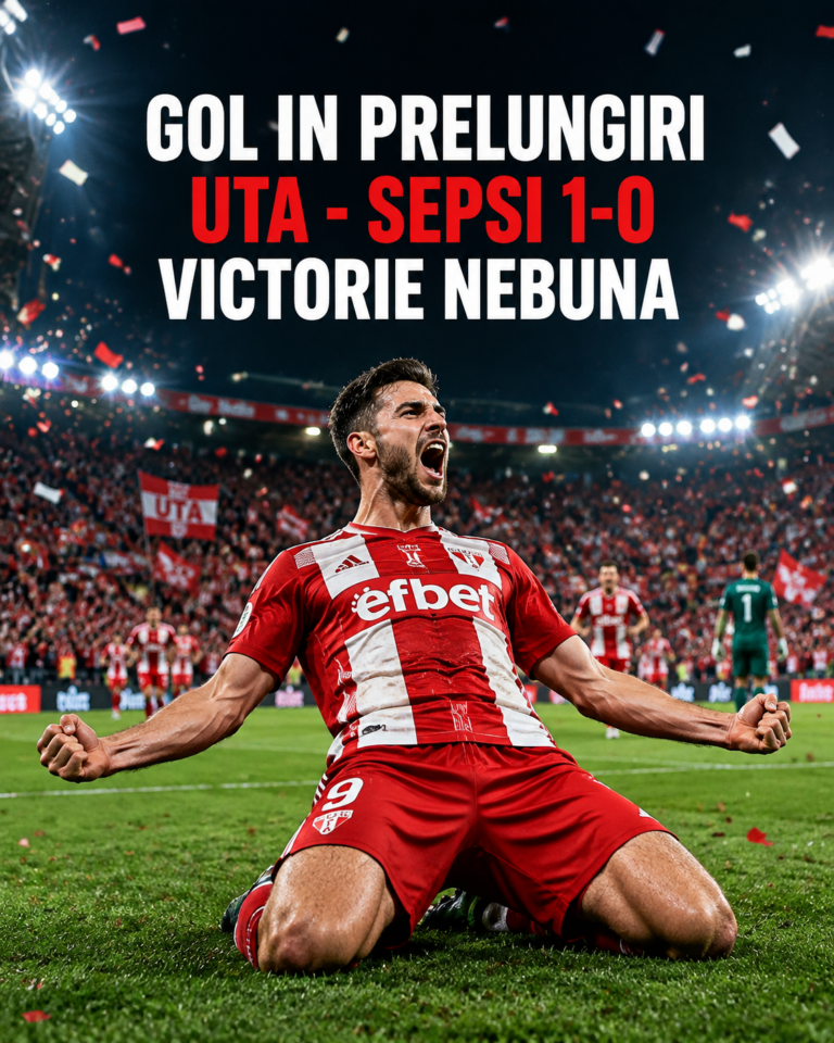 Gol de aur în prelungiri! UTA – Sepsi 1-0, victorie smulsă în minutul 90+2